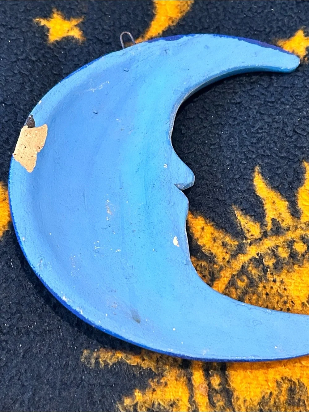 Vintage 90s Celestial Blue Moon Whimsigoth Witchy Gallery Wall Hanging Decor